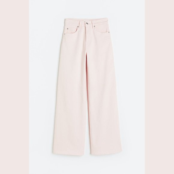 (NWT) H&M - light pink woman's wide high jeans - Picture 4 of 6
